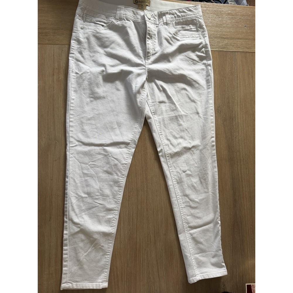 Democracy Jeans Womens 16 White Skinny Fit Stretch Minimalist Casual